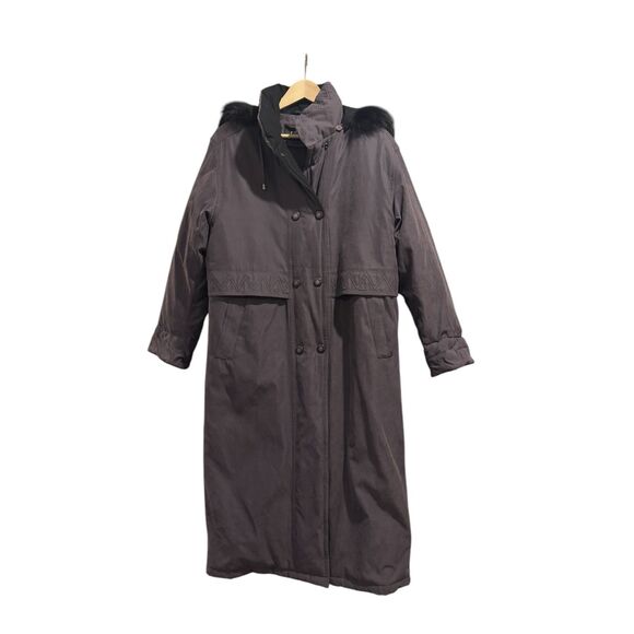 Utex Purple Winter Coat Quilted Lined Warm Detachable Faux Fur Drawstring Waist - Picture 1 of 9